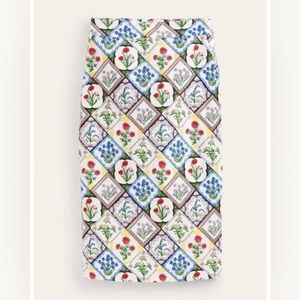 NWT Boden Cotton Textured Pencil Skirt in Bluebell 2 XS